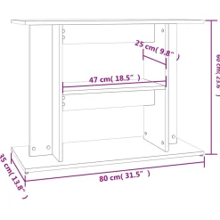 Vidaxl -aquariumkast -bruin -80 X 35 X 60 Cm -bewerkt Hout