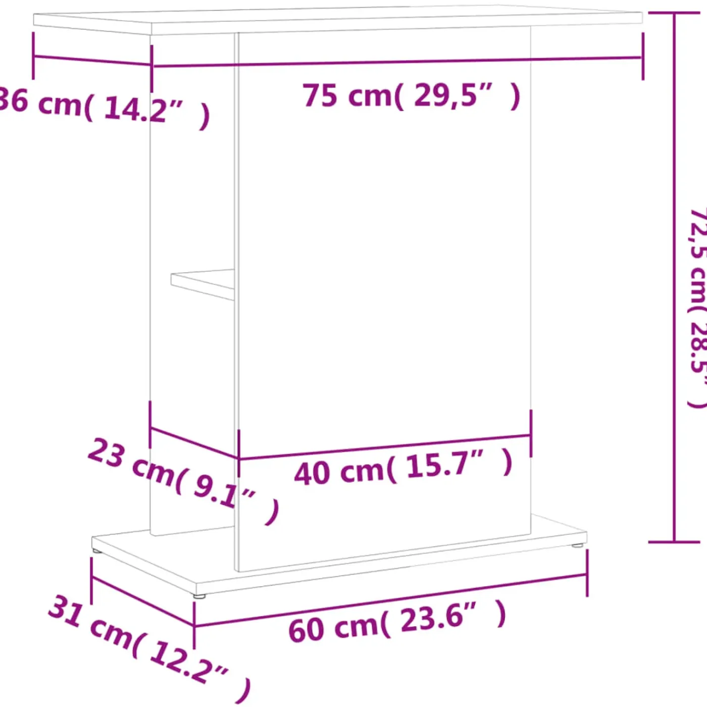 vidaXL -aquariumkast -bruin -75 X 36 X 72.5 Cm -bewerkt Hout