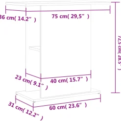 vidaXL -aquariumkast -bruin -75 X 36 X 72.5 Cm -bewerkt Hout