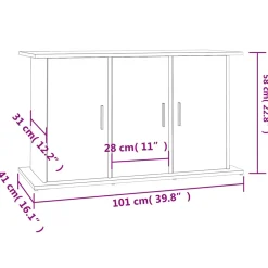 vidaXL Aquariumkast Grijs 101 X 41 X 58 Cm Aquarium Standaard