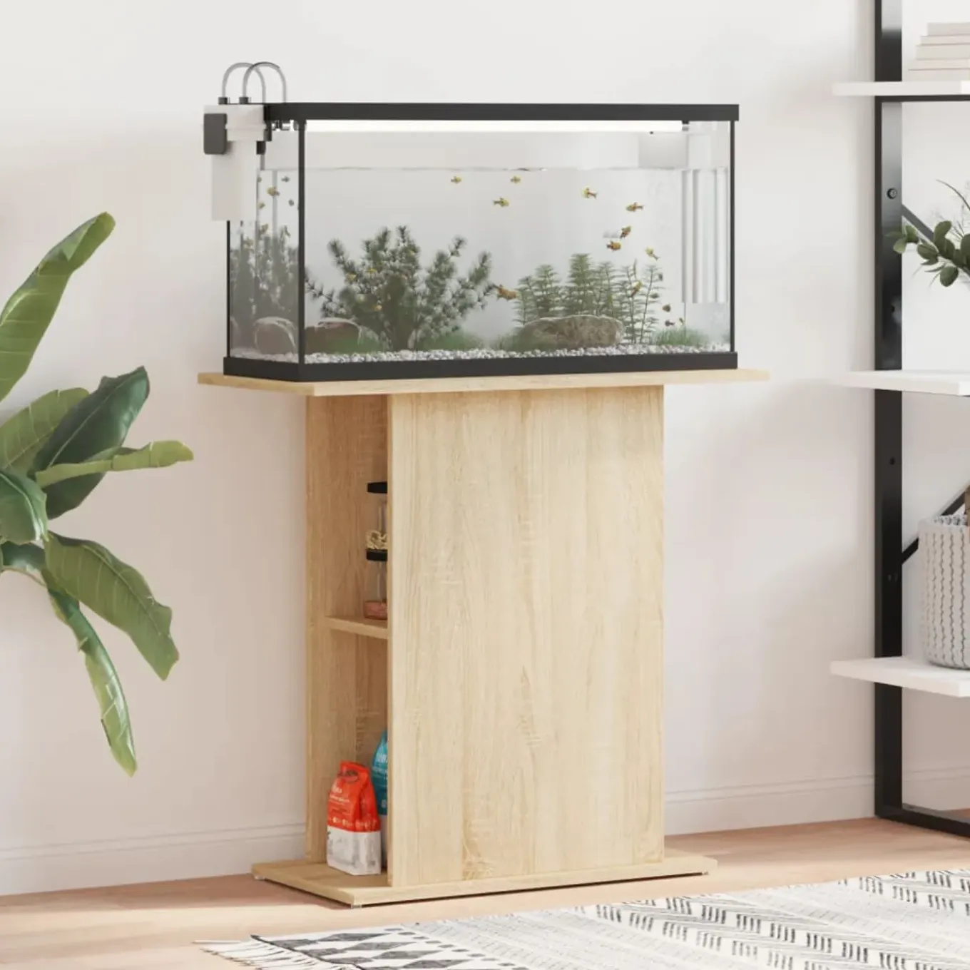 Vidaxl -aquariumstandaard -bruin -75 X 36 X 72.5 Cm -bewerkt Hout
