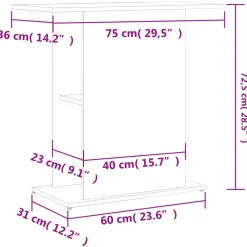 Vidaxl -aquariumstandaard -bruin -75 X 36 X 72.5 Cm -bewerkt Hout
