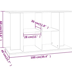 Vidaxl -aquariumstandaard -bruin -100 X 40 X 60 Cm -bewerkt Hout