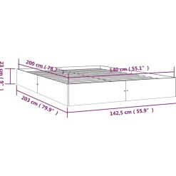vidaXL Bedframe Bruin 140 X 200 Cm Bed