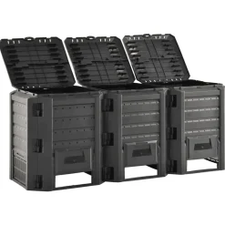 Vidaxl -compostbak -zwart -1200 L -kunststof