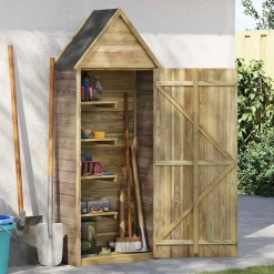 vidaXL Gereedschapsschuur 69 Bruin 69,5 X 32 X 178 Cm Houten Schuur