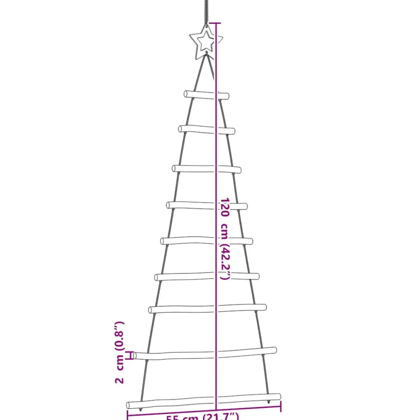 vidaXL -hangende Kerstboom -55 X 120 Cm