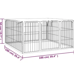 Vidaxl Hondenren Zwart 100 X 100 X 50 Cm Dierenren