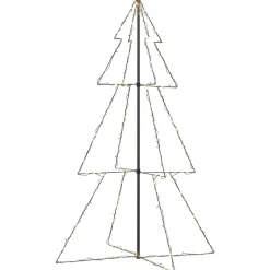 Vidaxl -kerstkegelboom -wit -180 X 118 Cm -metaal
