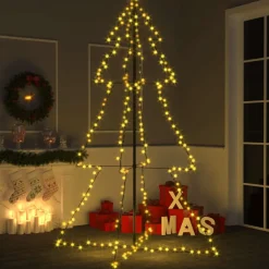 Vidaxl -kerstkegelboom -wit -180 X 118 Cm -metaal