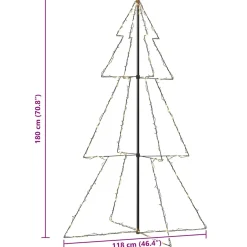 Vidaxl -kerstkegelboom -wit -180 X 118 Cm -metaal