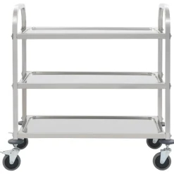 Vidaxl -keukentrolley -zilver -95 X 45 X 83.5 Cm (3 Lagen) -metaal