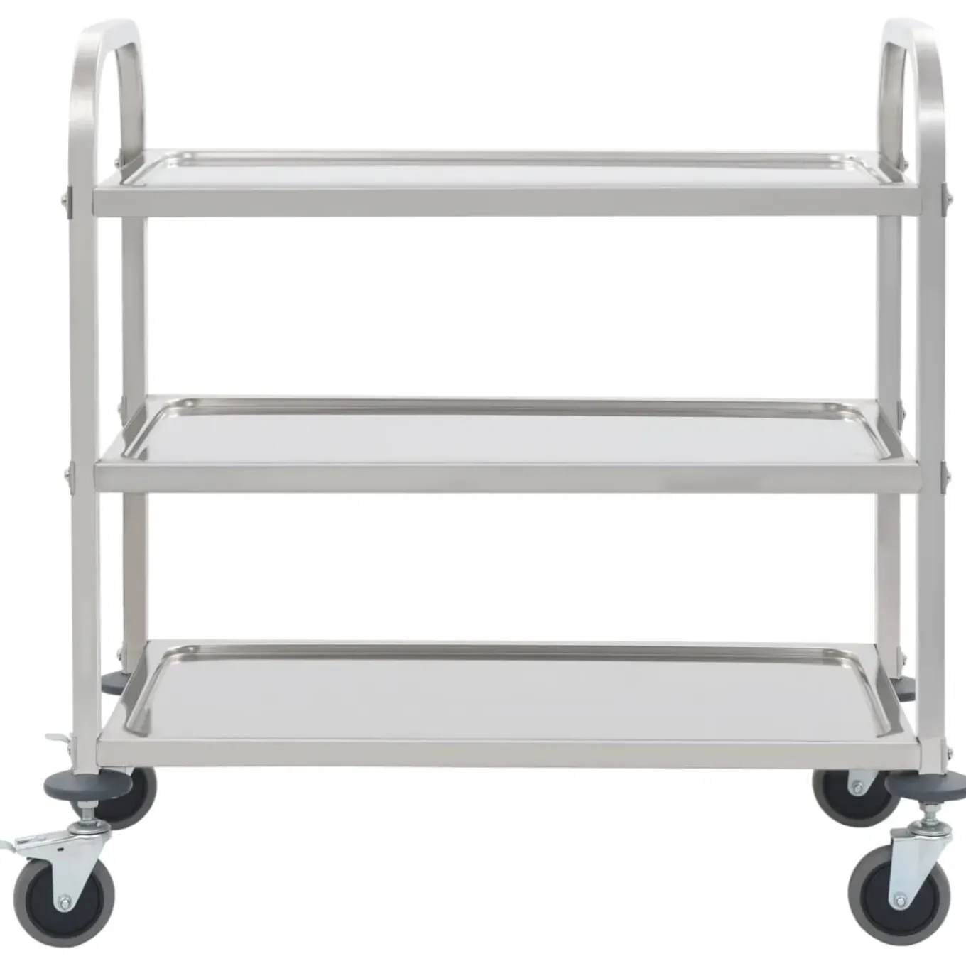 Vidaxl -keukentrolley -zilver -95 X 45 X 83.5 Cm (3 Lagen) -metaal