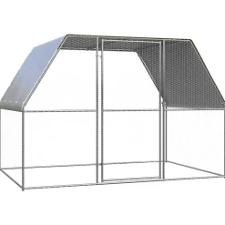 vidaXL -kippenkooi -zilver -3 X 2 X 2 M -staal