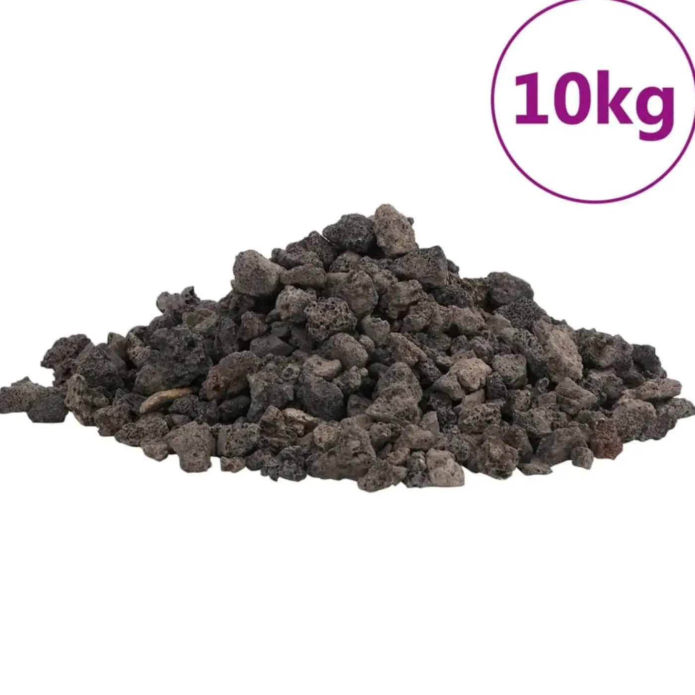 vidaXL Lavasteen Zwart 1-2 Cm (10 Kg) Vulkanisch Lavasteen