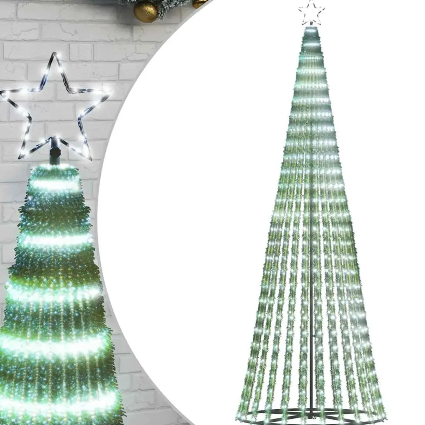 Vidaxl Led-kunstkerstboom 1 Wit 247 Cm