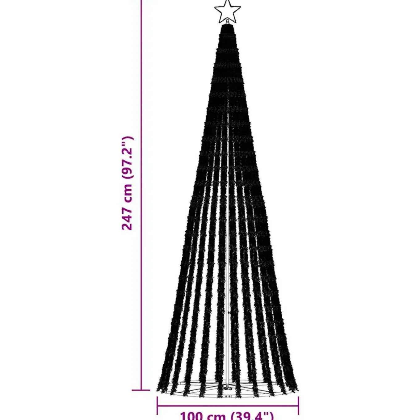 Vidaxl Led-kunstkerstboom 1 Wit 247 Cm