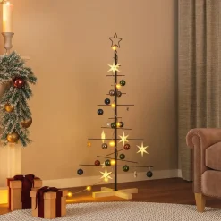 vidaXL -metalen Kerstboom -zwart -120 Cm -staal