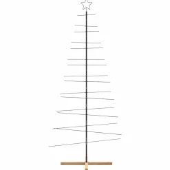 vidaXL Metalen Kunstkerstboom 1 Zwart 210 Cm