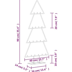 vidaXL Metalen Kunstkerstboom 1 Zwart 90 Cm