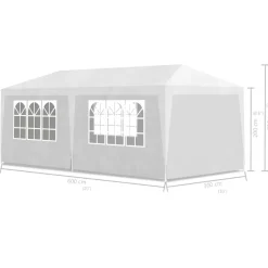 Vidaxl - Partytent - Uv- En Waterbestendig - Staal - Wit - 6x3x2,55 M