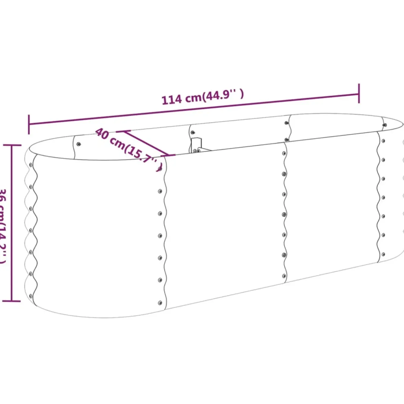 Vidaxl -plantenbak -groen -114 X 40 X 36 Cm -staal