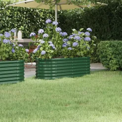Vidaxl -plantenbak -groen -114 X 40 X 36 Cm -staal