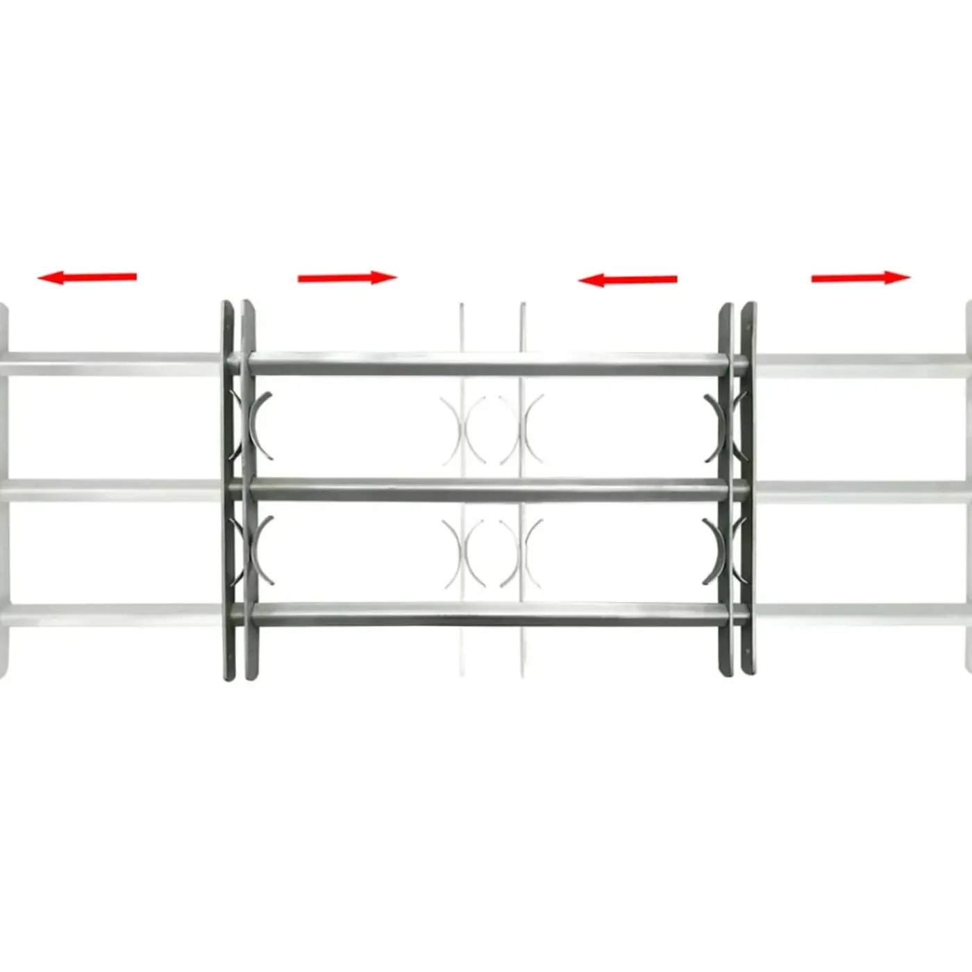 vidaXL Raam Hekwerk 1 Zilver 500-650 mm raambeveiliging