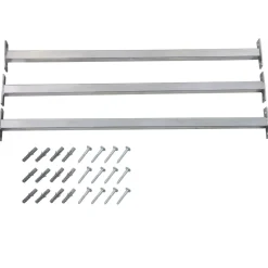 vidaXL - Raamstang - Verstelbaar - Staal - Zilver - 71-120 Cm - 3 Stuk