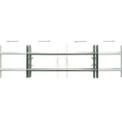 vidaXL Raamtralie 2 Zilver 1000-1500 mm raambeveiliging
