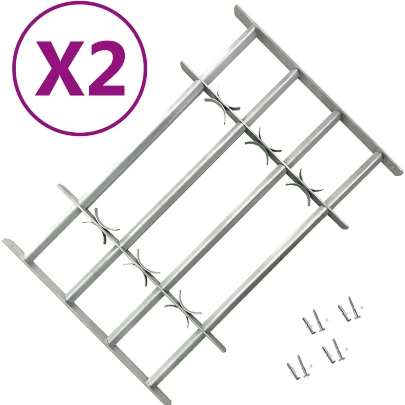vidaXL Raamtralie Zilver 1000-1500 mm raambeveiliging
