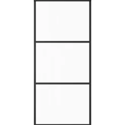 Vidaxl -schuifdeur -zwart -90 X 205 Cm (200 Cm Schuifrail) -aluminium
