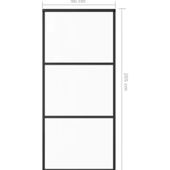 Vidaxl -schuifdeur -zwart -90 X 205 Cm (200 Cm Schuifrail) -aluminium