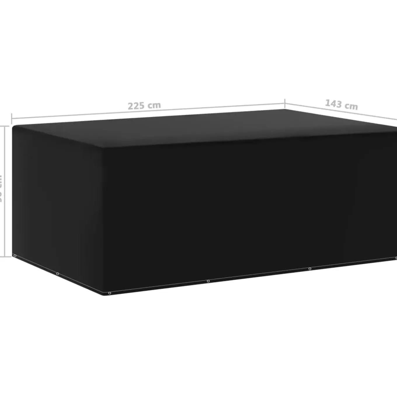 Vidaxl -tuinmeubel Hoes -zwart -143 X 225 X 90 Cm -polyetheen