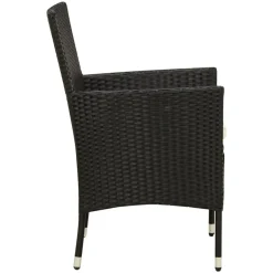 Vidaxl Tuinset Zwart 190 Cm Tafellengte Eethoek