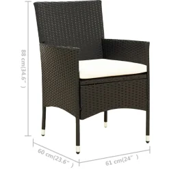 Vidaxl Tuinset Zwart 190 Cm Tafellengte Eethoek