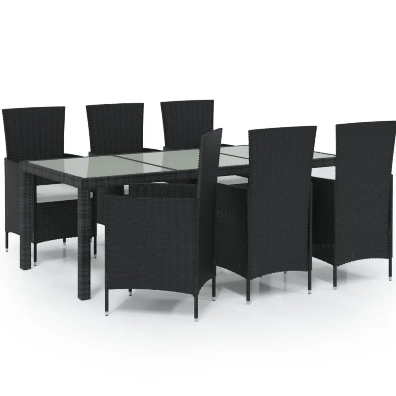 Vidaxl Tuinset Zwart 190 Cm Tafellengte Eethoek