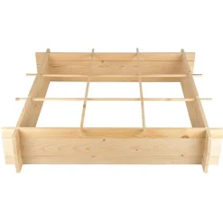 Vierkante Meter Tuin - Hout - Inclusief Worteldoek - 9 Vakken - Moestuin - 100x100x20 Cm