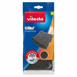 Vileda Schuursponds Glitzi Power Roestvrij Staal 2st