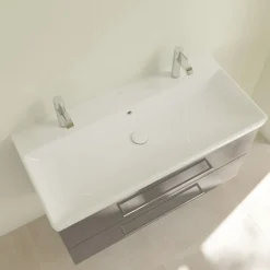 Villeroy & Boch Avento Meubelwastafel - 100x47cm - 2 Kraangaten - Met Overloop - White Alpine (glans