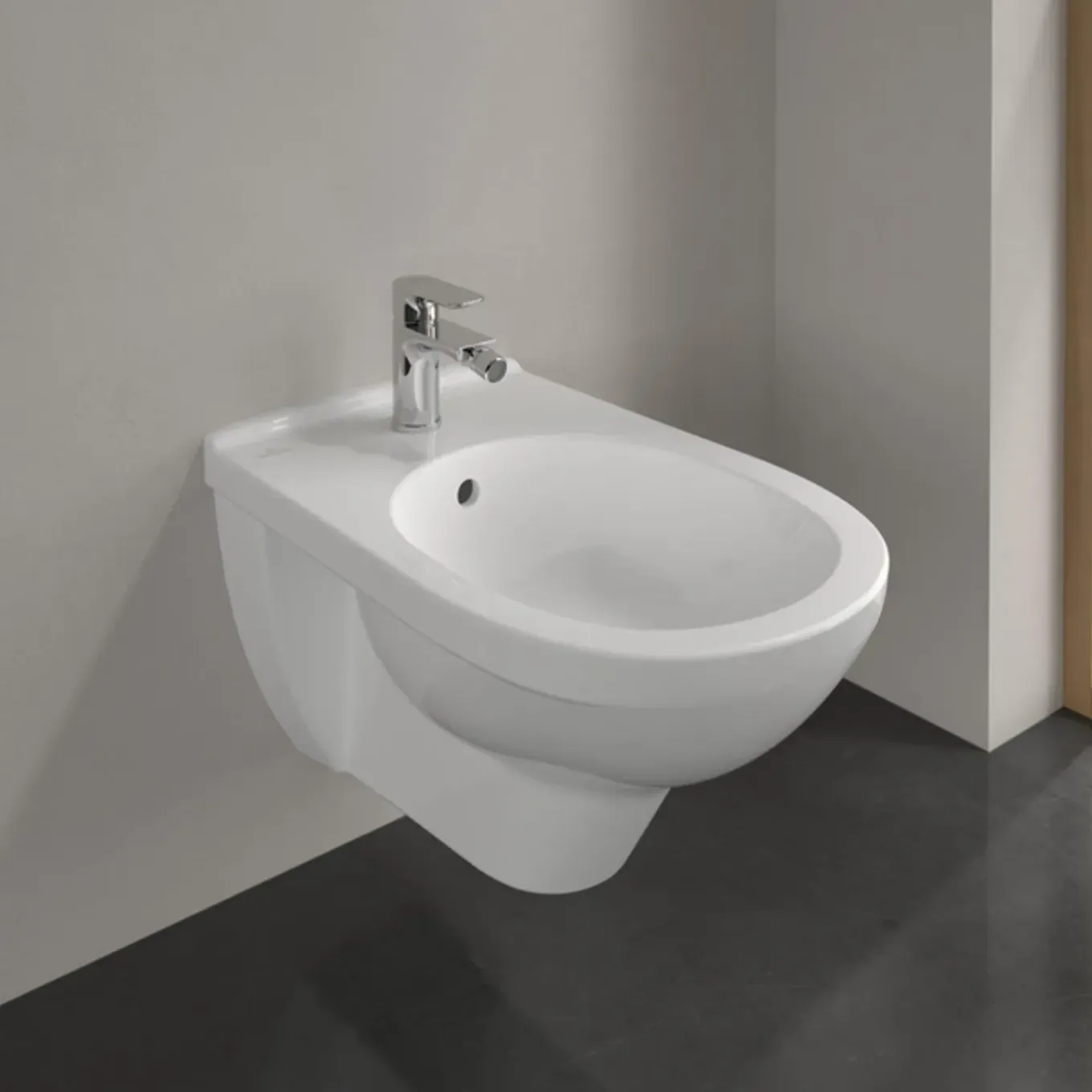 Villeroy & Boch O.novo Wandbidet - Met Overloop - 1 Kraangat - White Alpine (glans Wit)