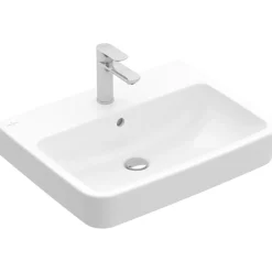 Villeroy & Boch O.novo Wastafel - 55x46cm - Met Overloop - 1 Kraangat - White Alpine (glans Wit)