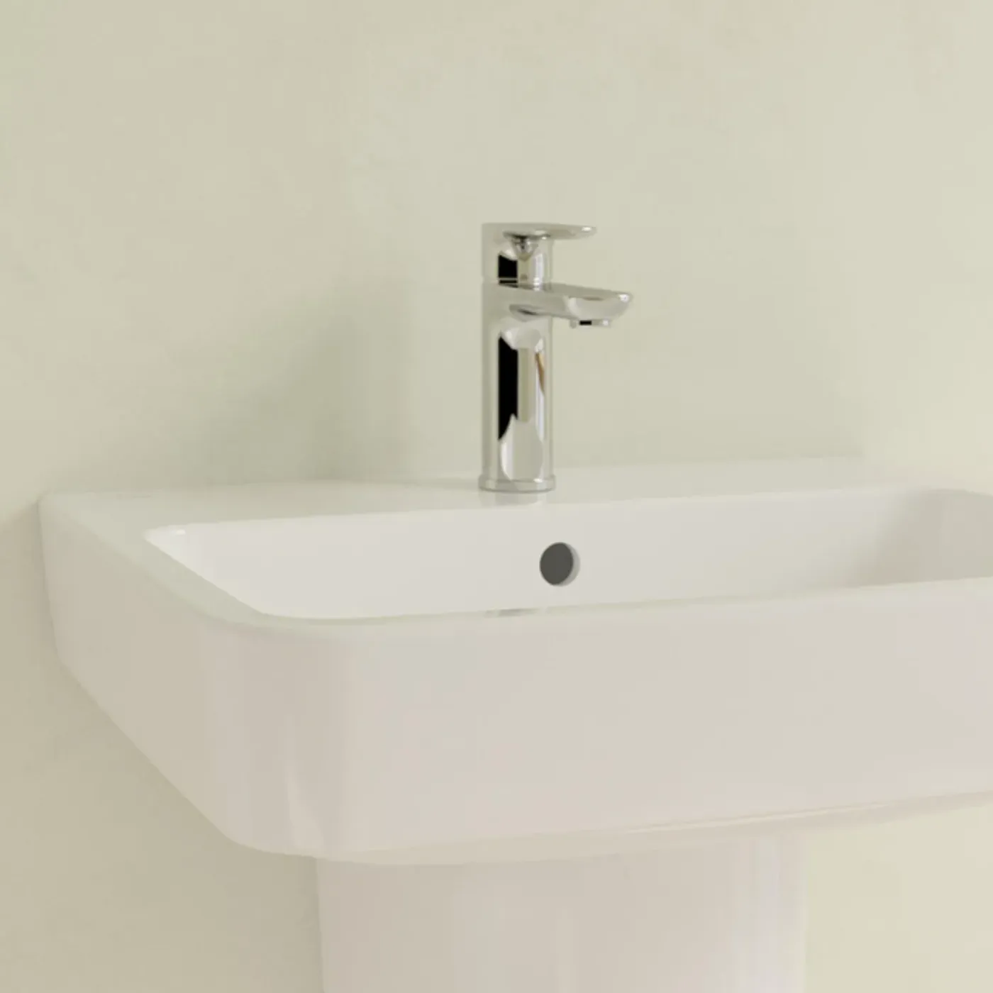 Villeroy & Boch O.novo Wastafel - 55x46cm - Met Overloop - 1 Kraangat - White Alpine (glans Wit)