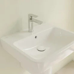 Villeroy & Boch O.novo Wastafel - 55x46cm - Met Overloop - 1 Kraangat - White Alpine (glans Wit)