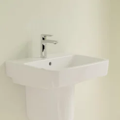Villeroy & Boch O.novo Wastafel - 55x46cm - Met Overloop - 1 Kraangat - White Alpine (glans Wit)