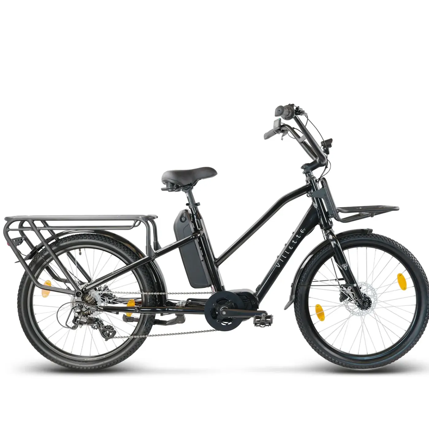Villette Midmotor Ebike Transport Longtail 13ah 7sp Zwart