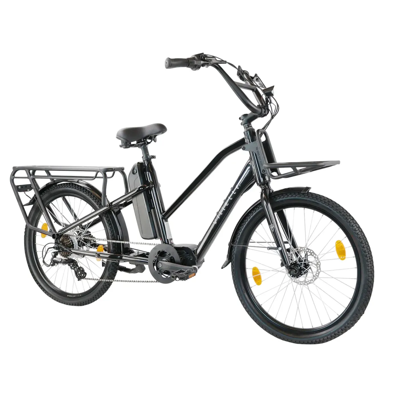 Villette Midmotor Ebike Transport Longtail 13ah 7sp Zwart