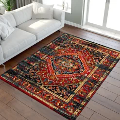 Muratap Vintage Marrakech Vloerkleed Zwart Multi Laagpolig - 140x200 Cm