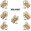 Vinuovo Milano Buitentrap 4 Gesloten Treden - Bordes L116 X B120 Cm - Leuning L+a