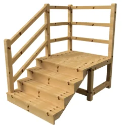Vinuovo Milano Buitentrap 4 Gesloten Treden - Bordes L116 X B120 Cm - Leuning L+a